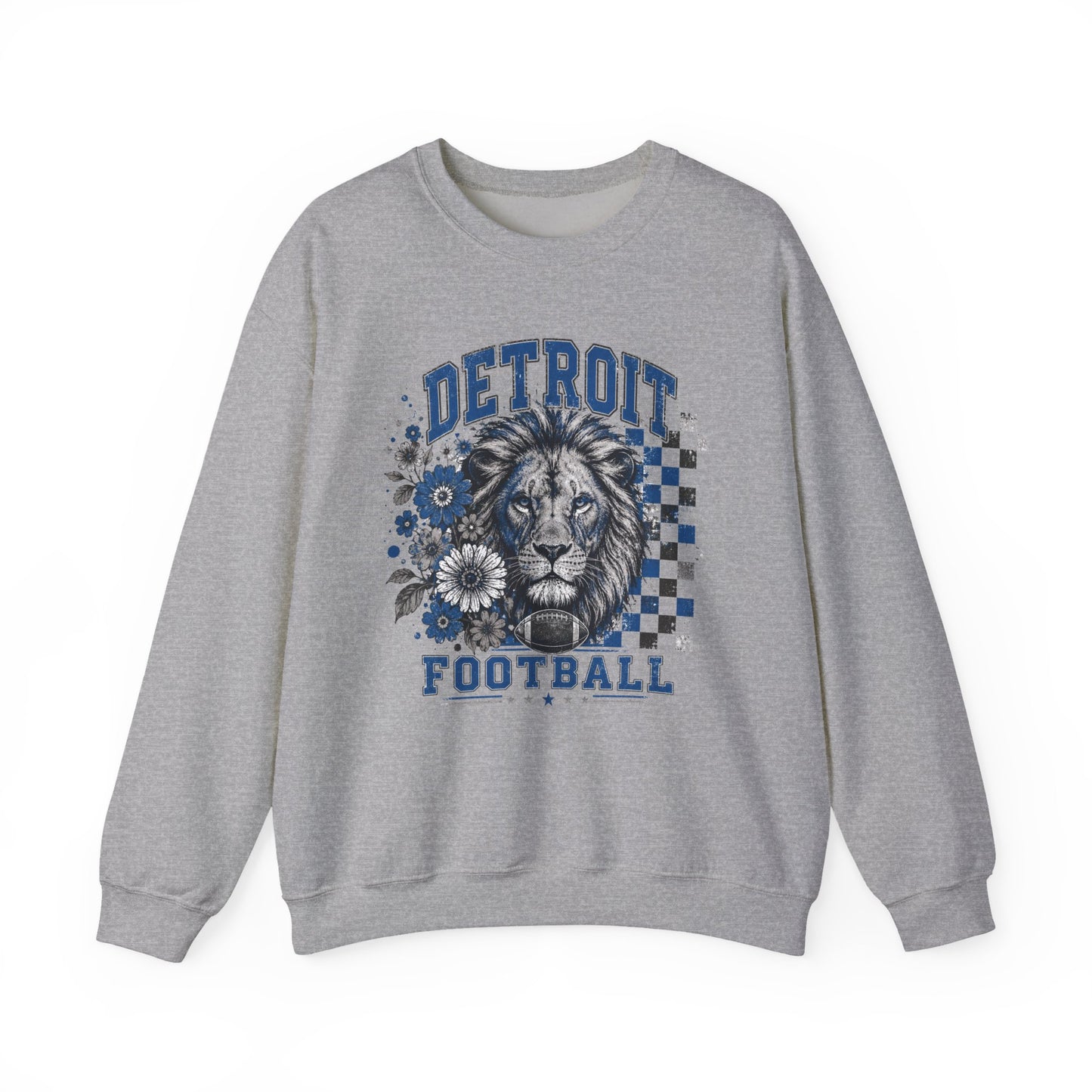 Detroit Checkered Football Graphic Sweatshirt