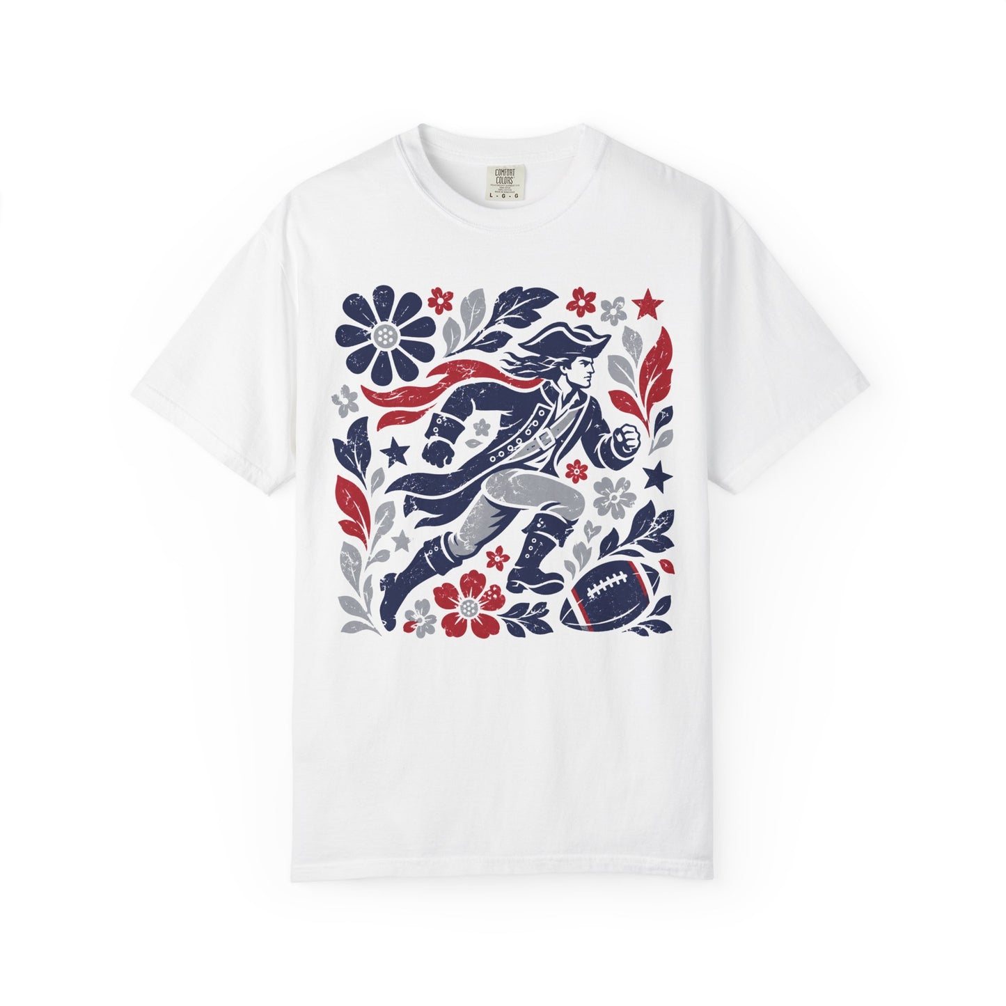 New England Boho Football Graphic T-shirt