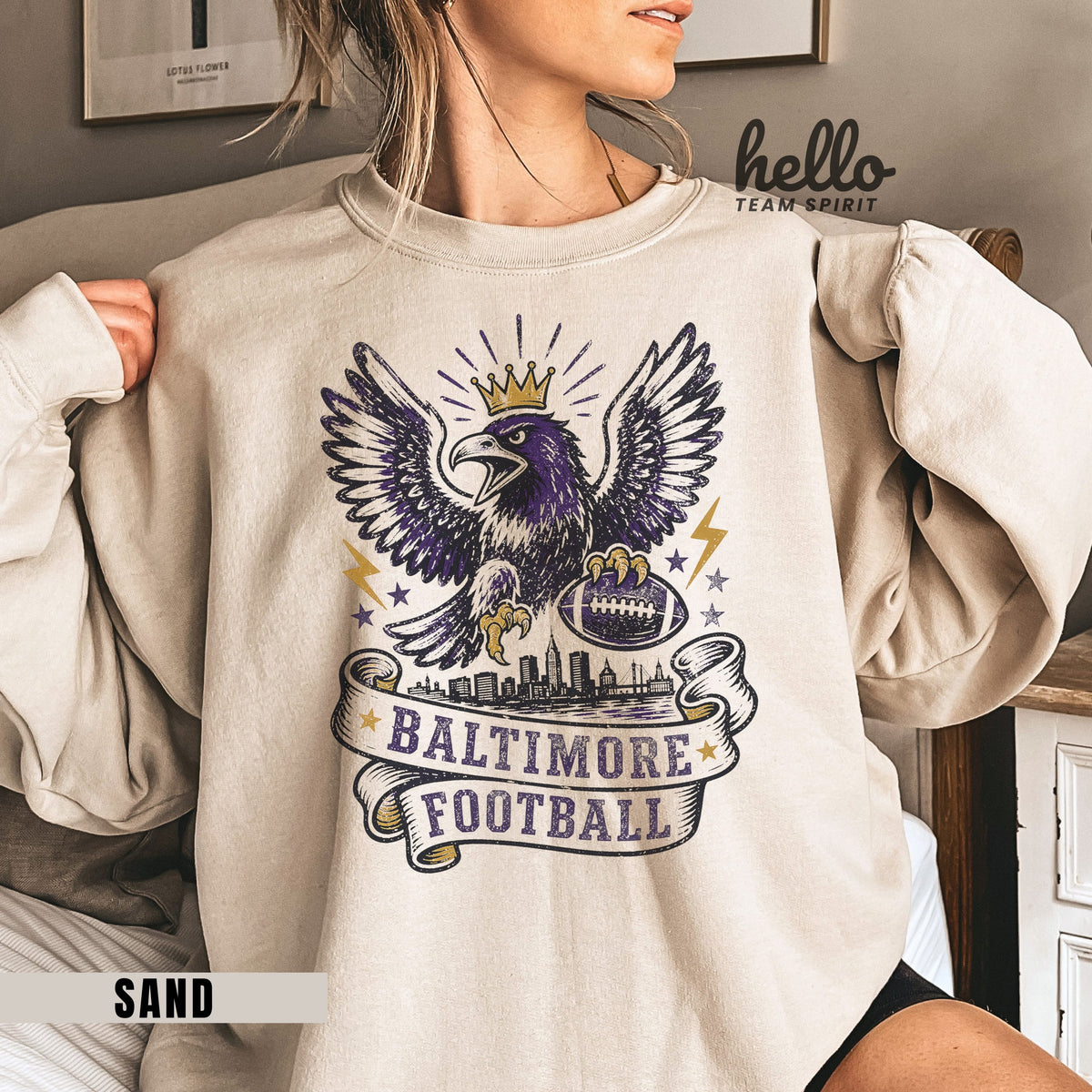 Baltimore Crowned Football Graphic Sweatshirt
