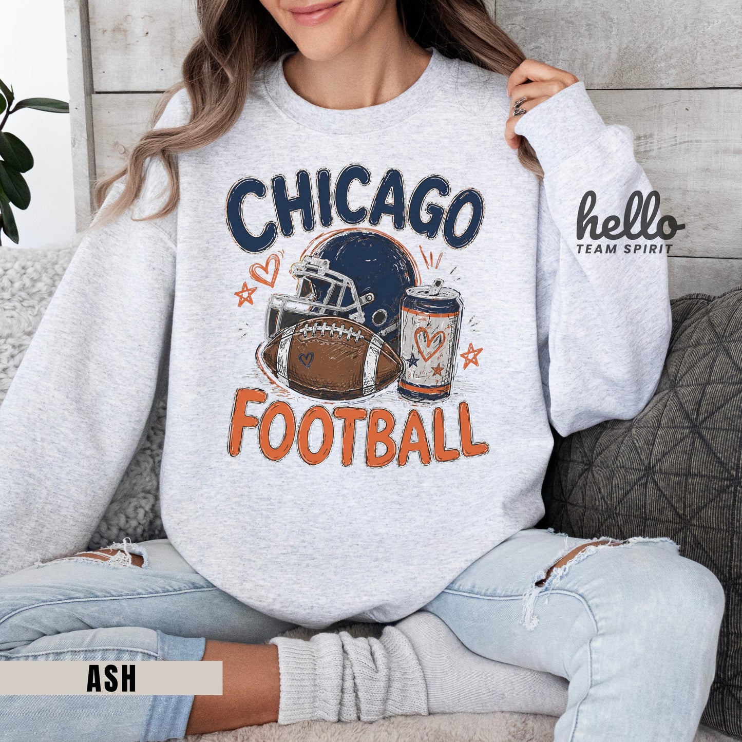 Chicago Playful Football Graphic Sweatshirt