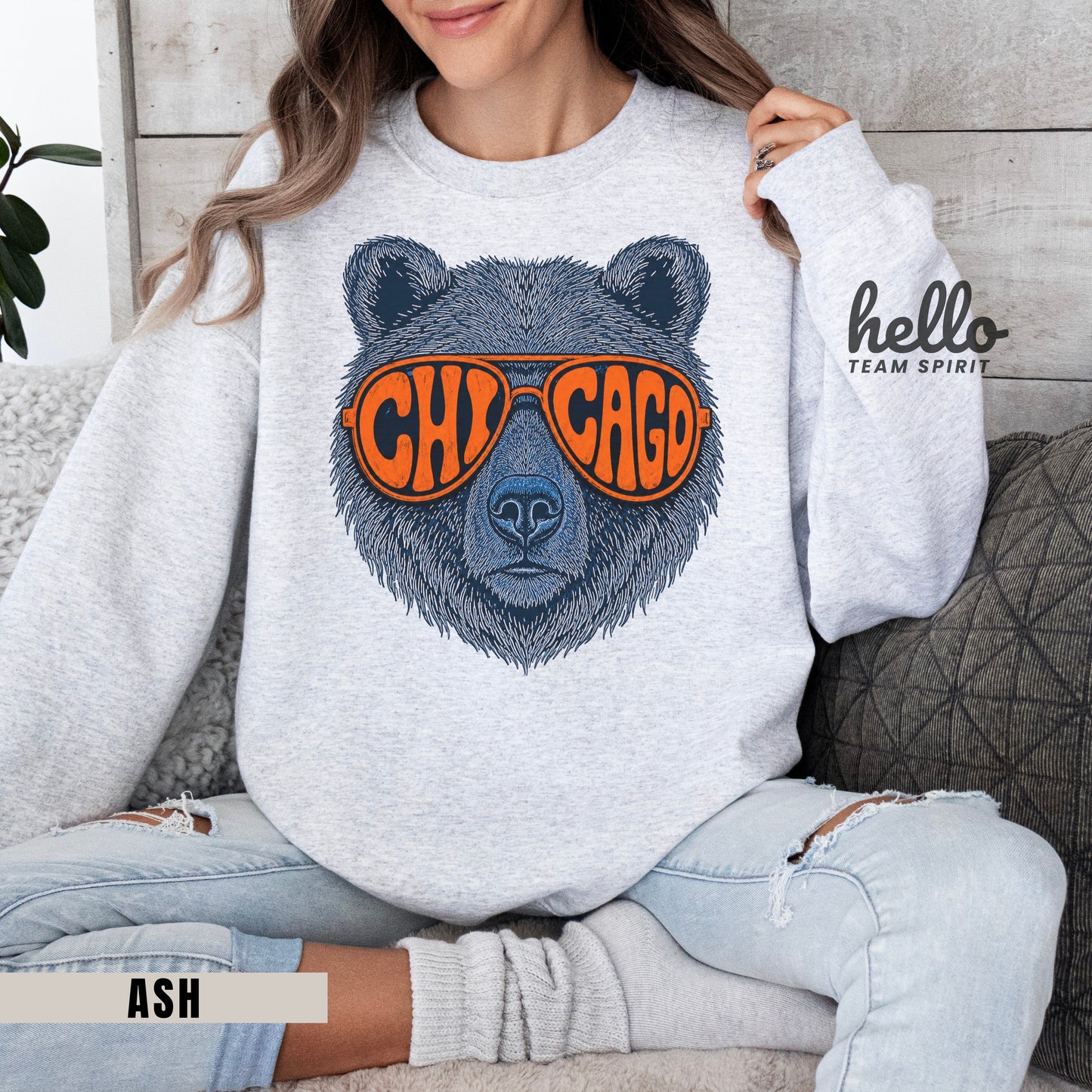 Chicago Retro Character Football Graphic Sweatshirt