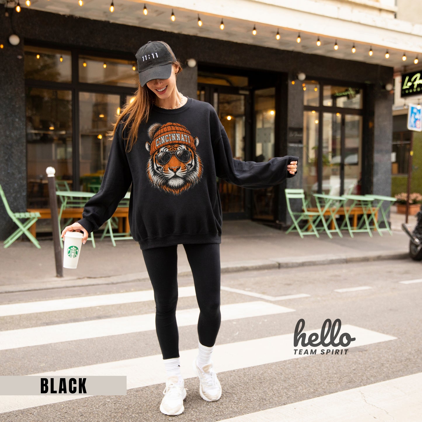 Cincinnati Retro Character Football Graphic Sweatshirt