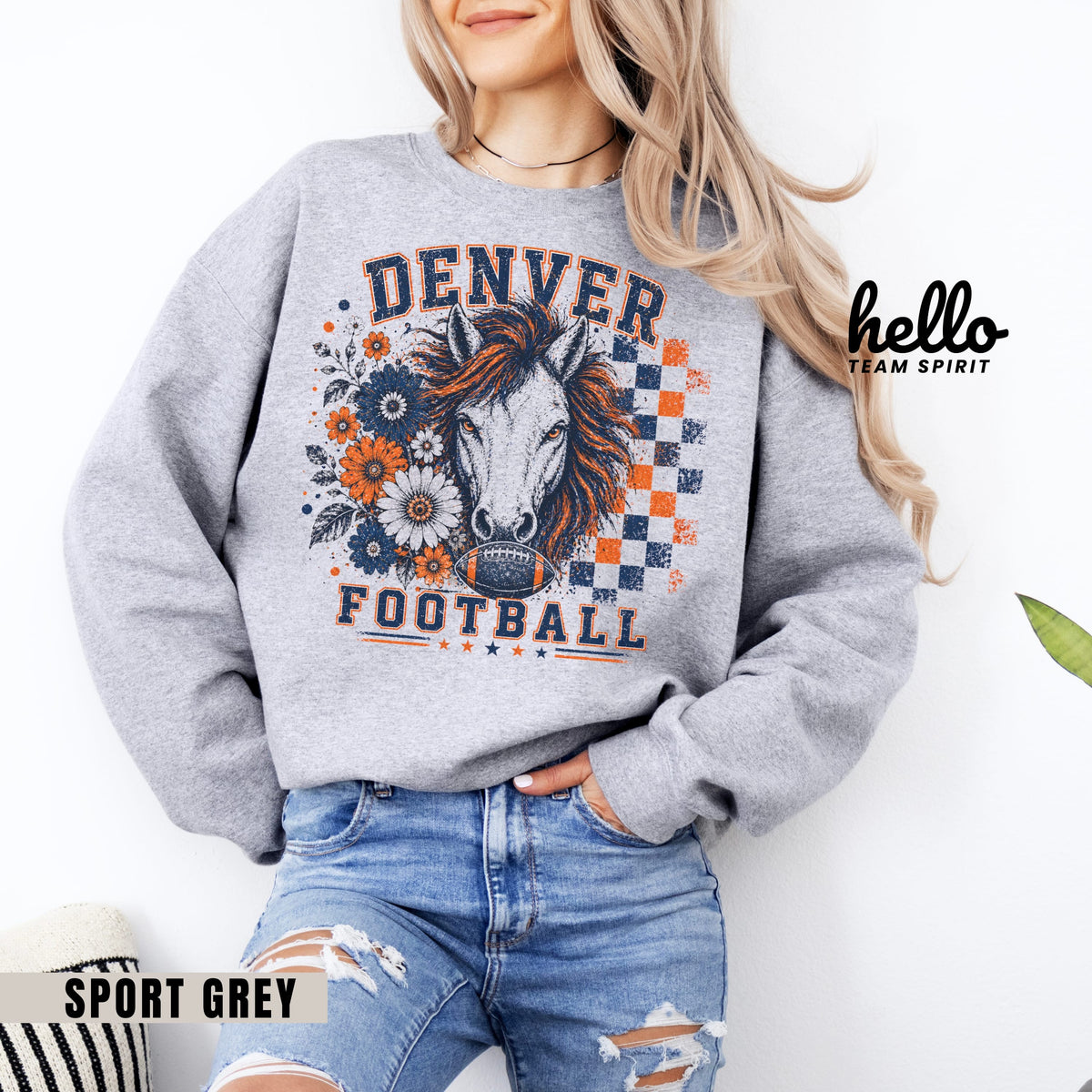 Denver Retro Football Graphic Sweatshirt