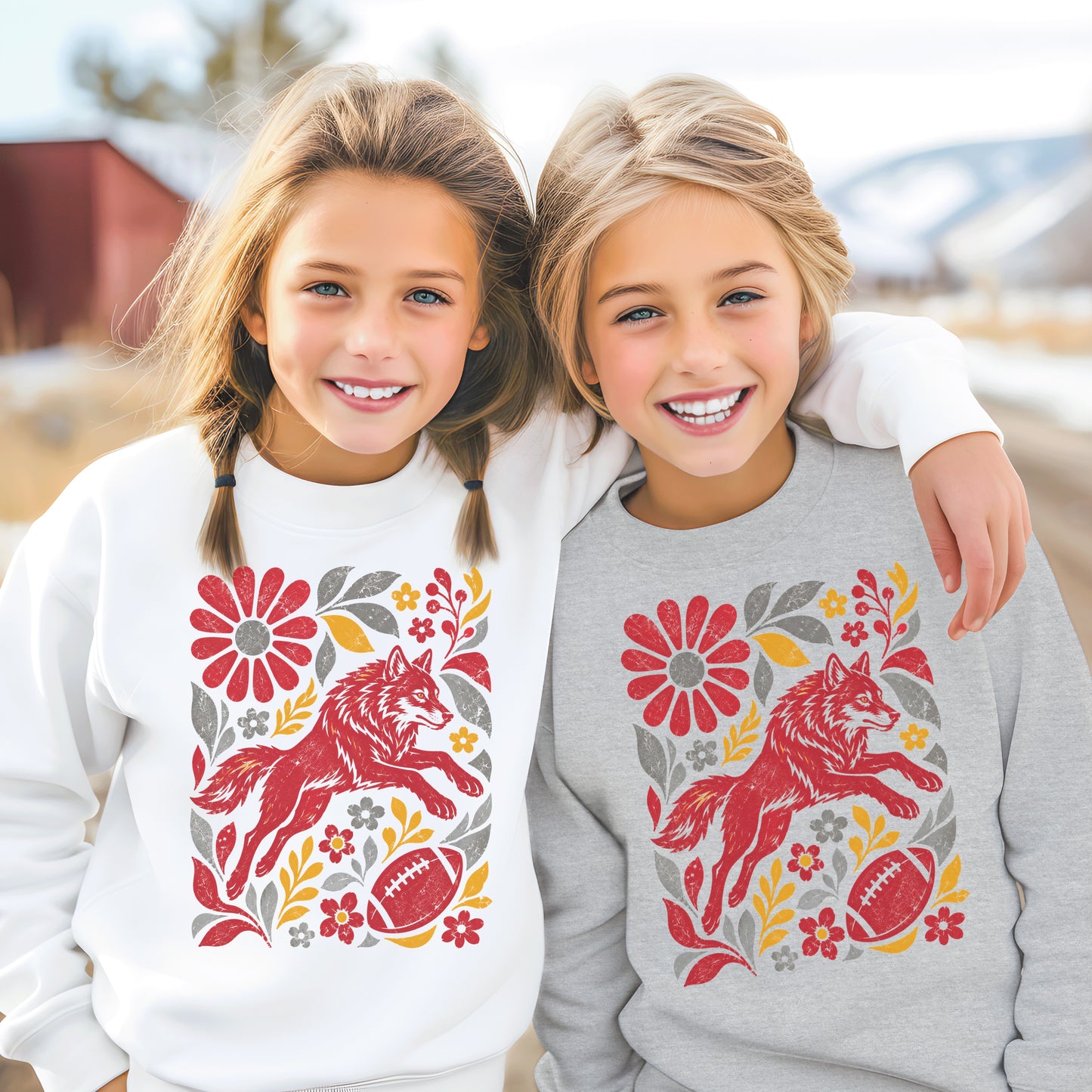 Kansas City Boho Football Graphic Youth Sweatshirt