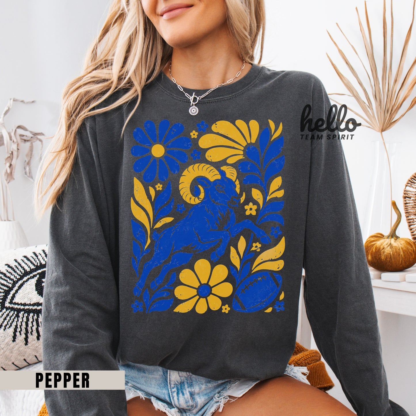 Los Angeles Boho Football Graphic Sweatshirt