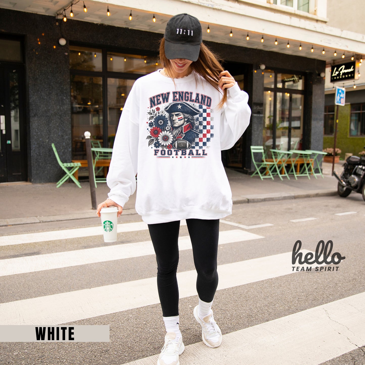 New England Retro Football Graphic Sweatshirt