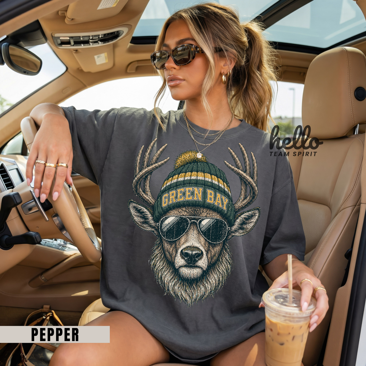 Green Bay Retro Woodland Football Graphic T-shirt