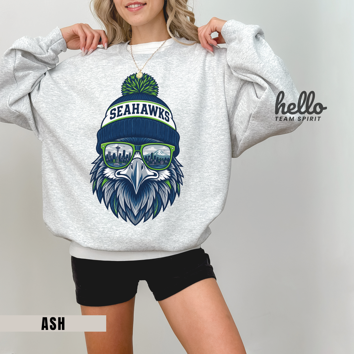 Seattle Vintage Spirit Character Football Graphic Sweatshirt