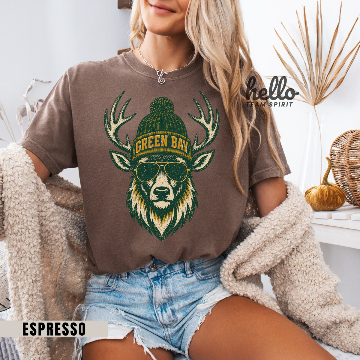 Green Bay Woodland Football Graphic T-shirt