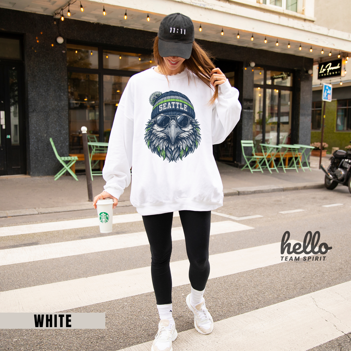 Seattle Vintage Character Football Graphic Sweatshirt
