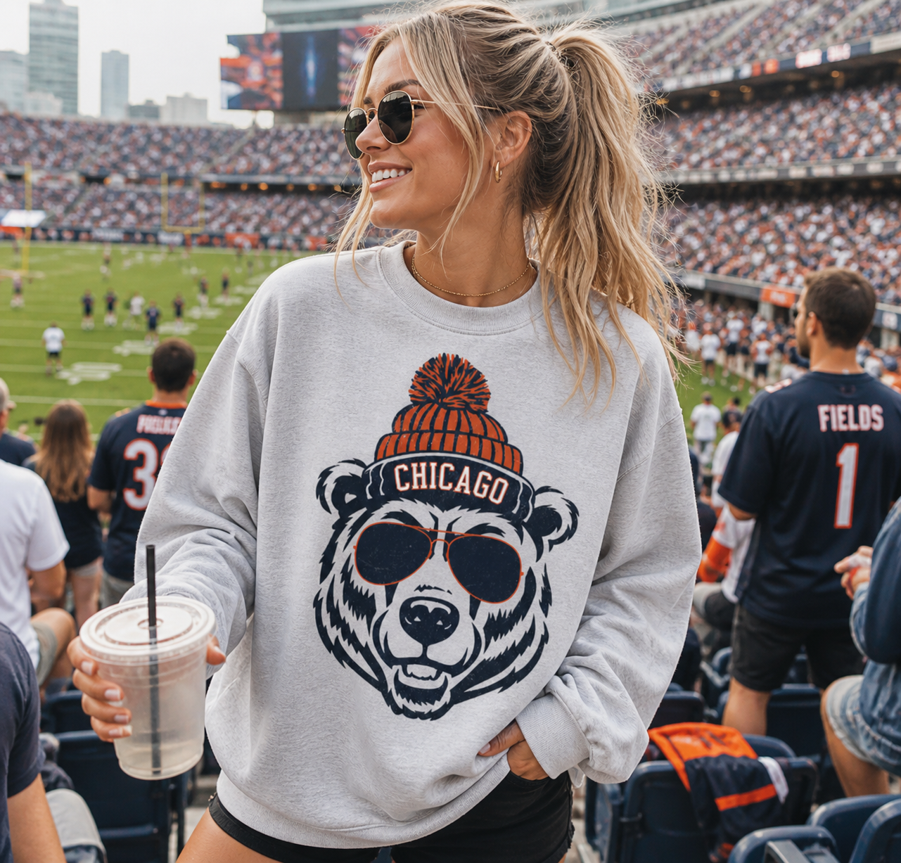 Chicago Beanie Crewneck Sweatshirt – Hello Team Spirit
