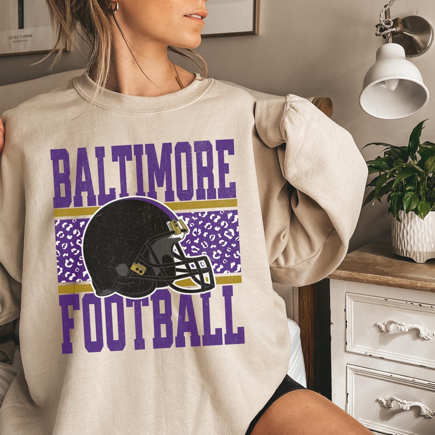 Vintage Baltimore Football Sweatshirt, Baltimore Maryland Crewneck, Game Day Pullover, Football Sunday Shirt, Baltimore Fan Sweater