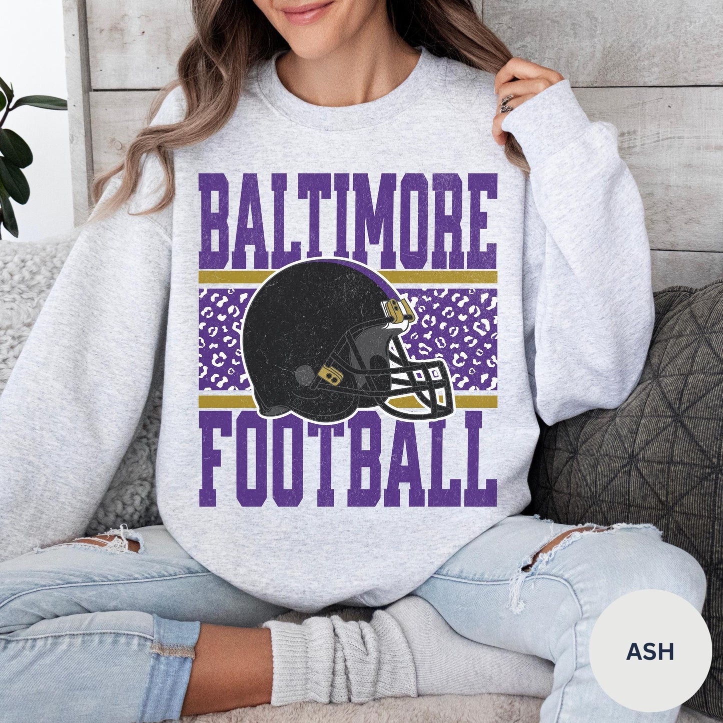 Vintage Baltimore Football Sweatshirt, Baltimore Maryland Crewneck, Game Day Pullover, Football Sunday Shirt, Baltimore Fan Sweater