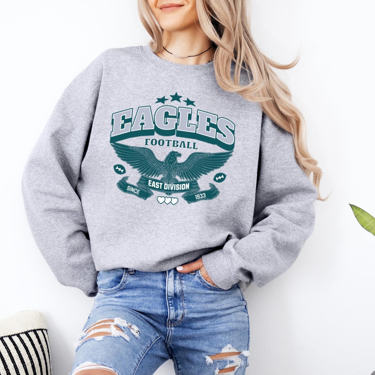 Vintage Philadelphia Football Crewneck Sweatshirt, Eagle Sweatshirt, Retro Philadelphia Football Shirt, Philadelphia Fan Gift