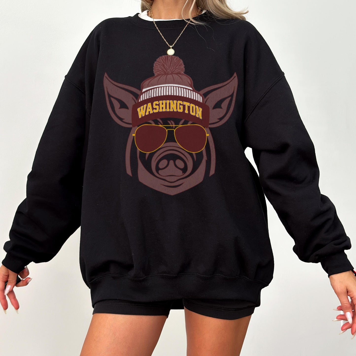 Vintage Washington Football Sweatshirt, Trendy Crewneck Pullover for Game Day Fans, Unisex Heavy Blend Sweatshirt, Washington Football