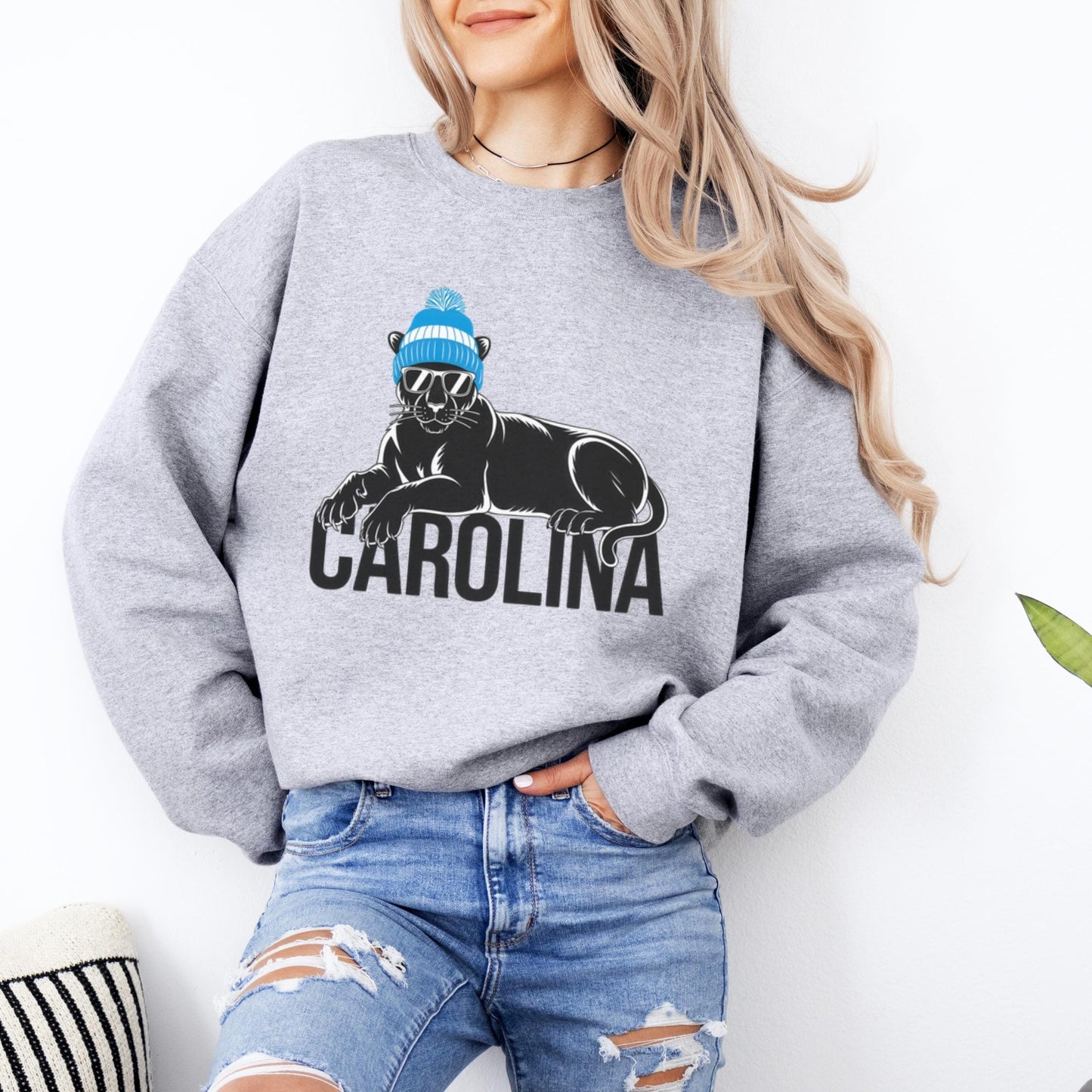 Carolina Football Crewneck Sweatshirt, Vintage Sports Fan Apparel, Trendy Game Day Gift, Unisex Carolina Sweatshirt, Carolina Football Fan
