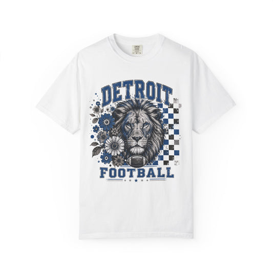Detroit Checkered Football Graphic T-shirt