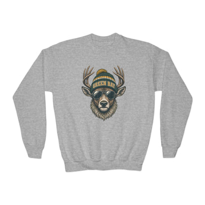 Green Bay Retro Woodland Football Graphic Youth Sweatshirt