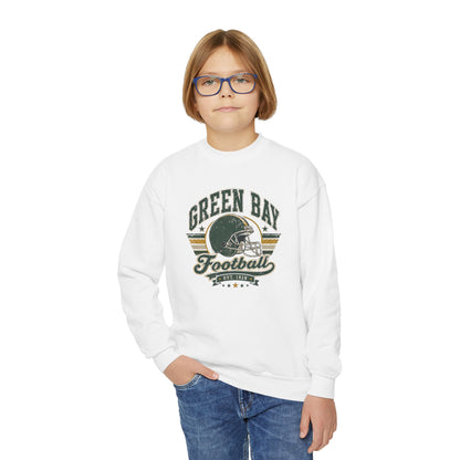 Green Bay Heritage Football Graphic Youth Sweatshirt