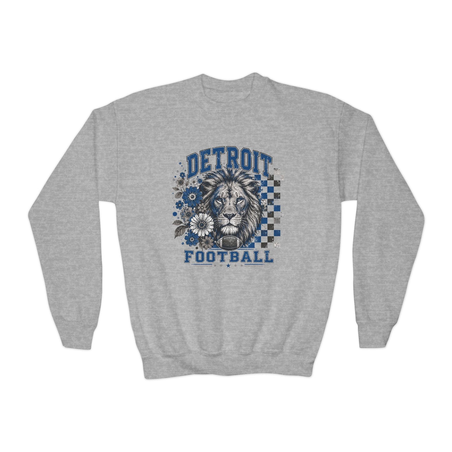 Detroit Checkered Football Graphic Youth Sweatshirt