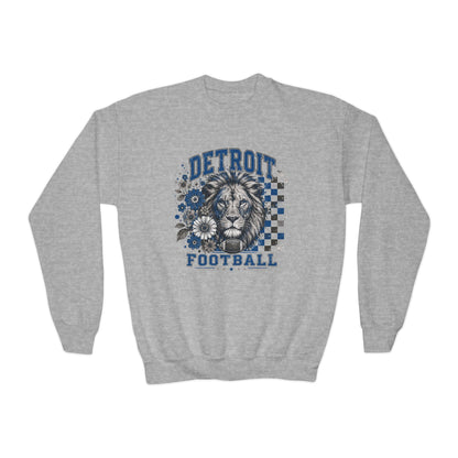 Detroit Checkered Football Graphic Youth Sweatshirt