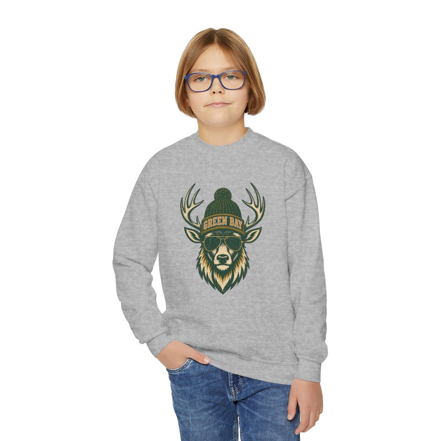 Green Bay Woodland Football Graphic Youth Sweatshirt