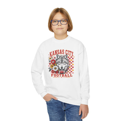 Kansas City Retro Football Graphic Youth Sweatshirt