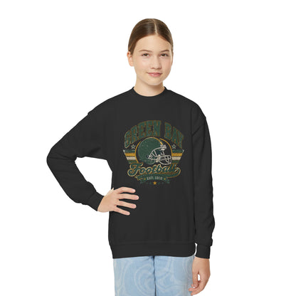 Green Bay Heritage Football Graphic Youth Sweatshirt