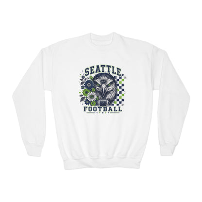 Seattle Checkered Football Graphic Youth Sweatshirt
