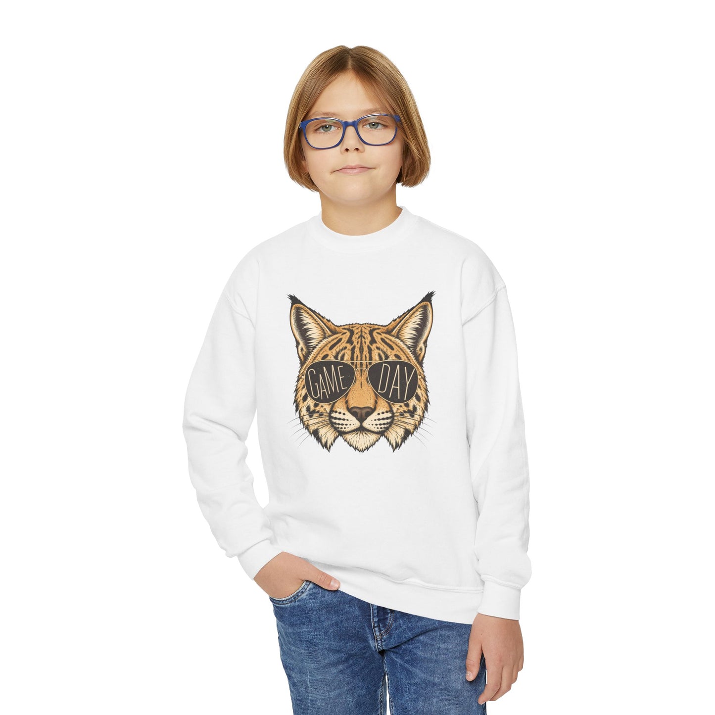 Wildcat Vintage School Spirit Graphic Youth Sweatshirt