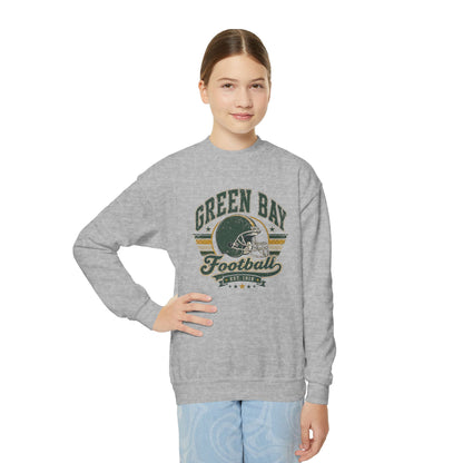 Green Bay Heritage Football Graphic Youth Sweatshirt