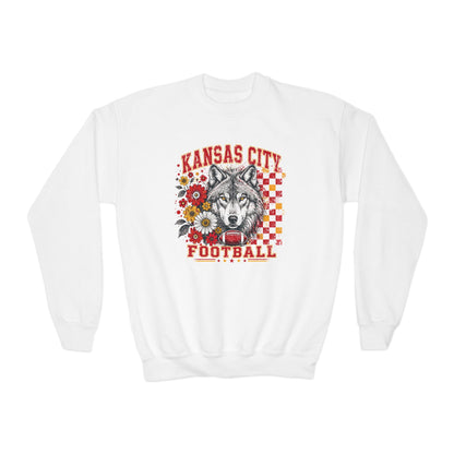 Kansas City Retro Football Graphic Youth Sweatshirt