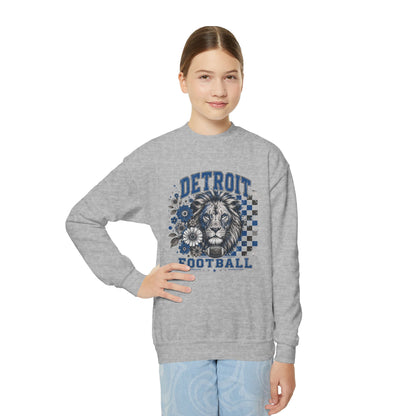 Detroit Checkered Football Graphic Youth Sweatshirt