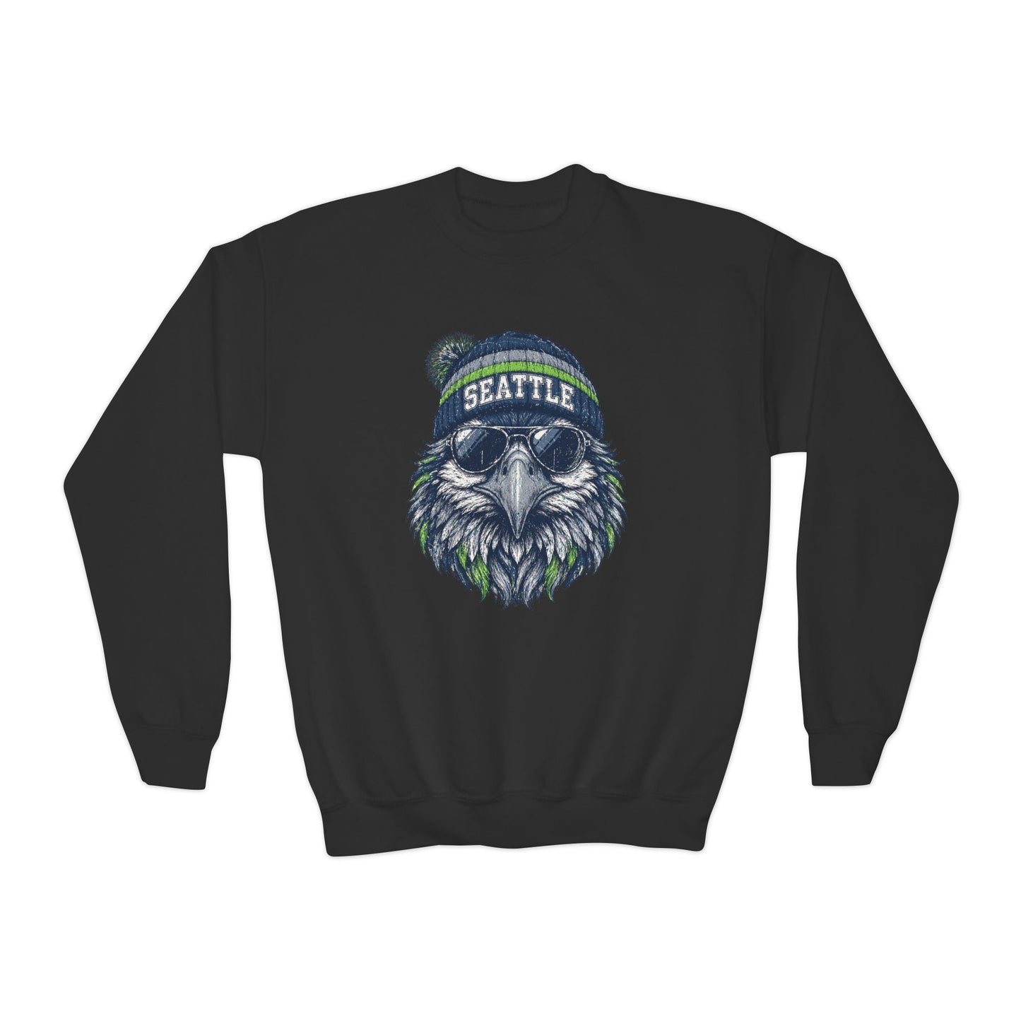 Seattle Vintage Character Football Graphic Youth Sweatshirt