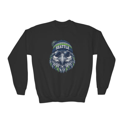 Seattle Vintage Character Football Graphic Youth Sweatshirt