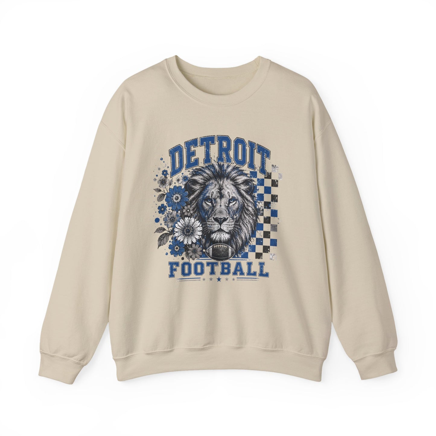 Detroit Checkered Football Graphic Sweatshirt