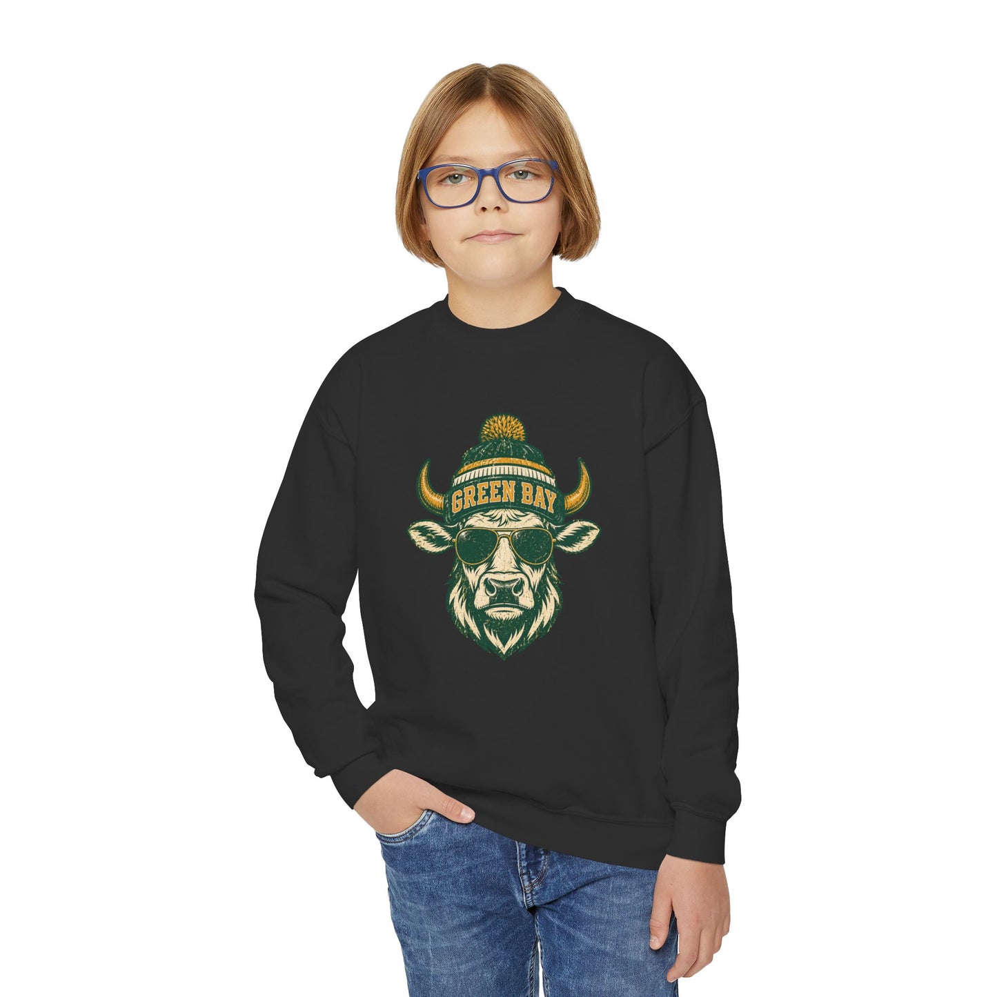 Green Bay Western Character Football Graphic Youth Sweatshirt