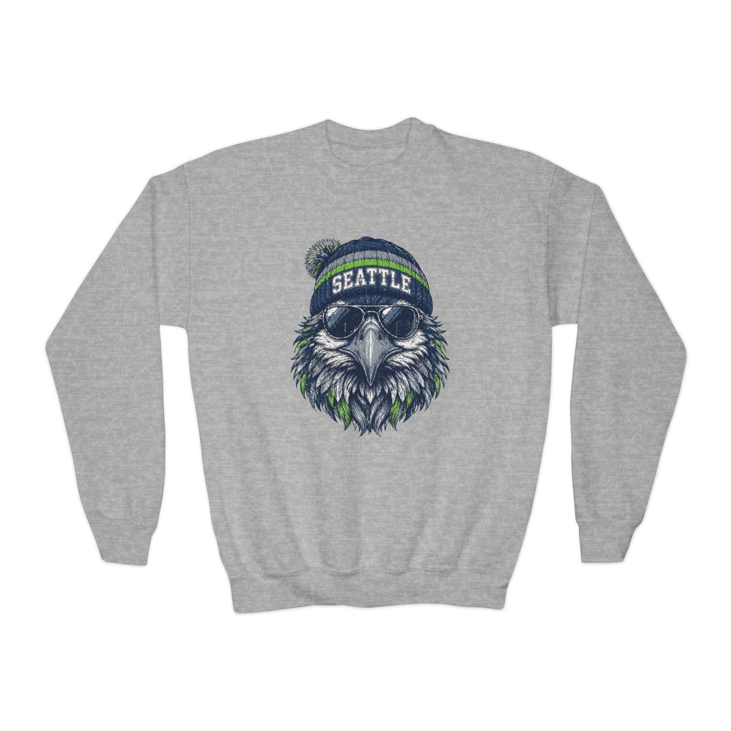 Seattle Vintage Character Football Graphic Youth Sweatshirt