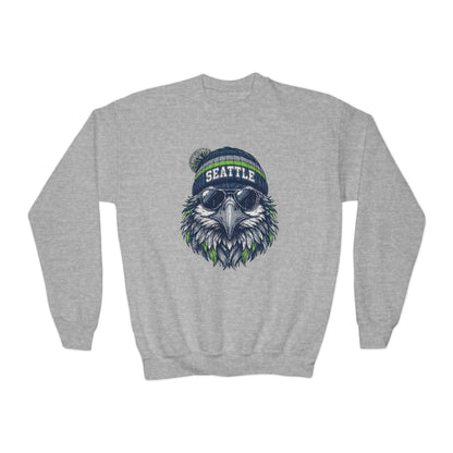 Seattle Vintage Character Football Graphic Youth Sweatshirt
