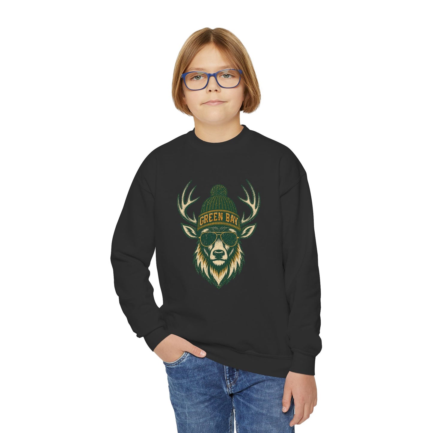 Green Bay Woodland Football Graphic Youth Sweatshirt