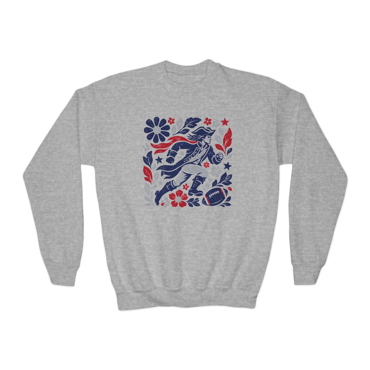 New England Boho Football Graphic Youth Sweatshirt