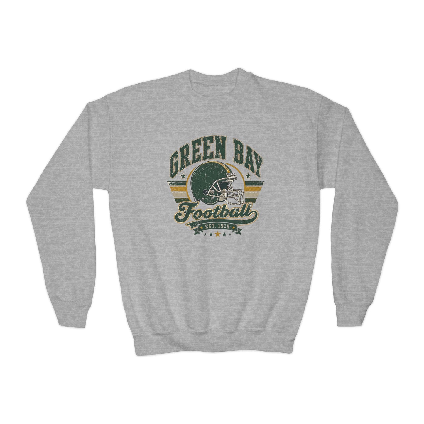 Green Bay Heritage Football Graphic Youth Sweatshirt