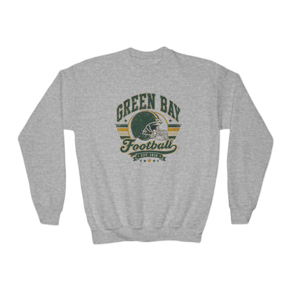 Green Bay Heritage Football Graphic Youth Sweatshirt