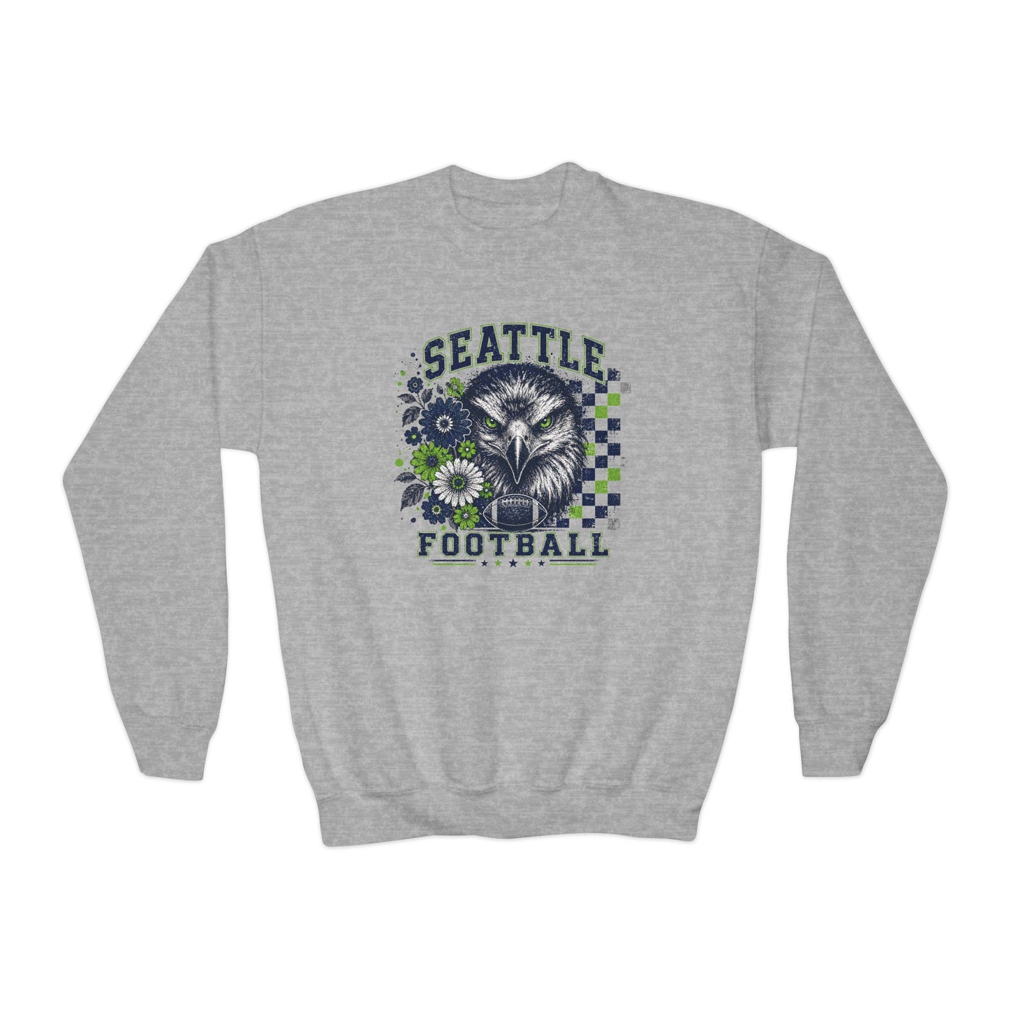 Seattle Checkered Football Graphic Youth Sweatshirt