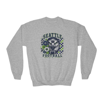 Seattle Checkered Football Graphic Youth Sweatshirt