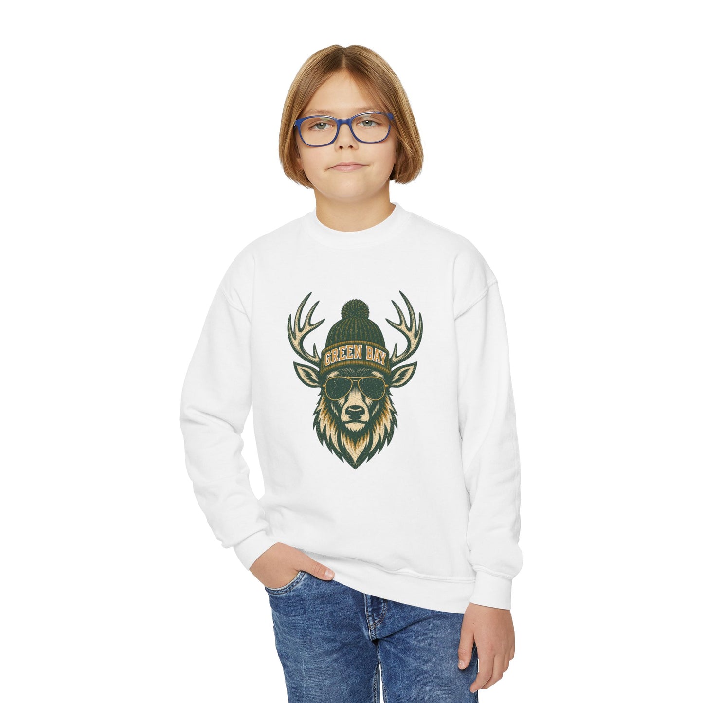 Green Bay Woodland Football Graphic Youth Sweatshirt