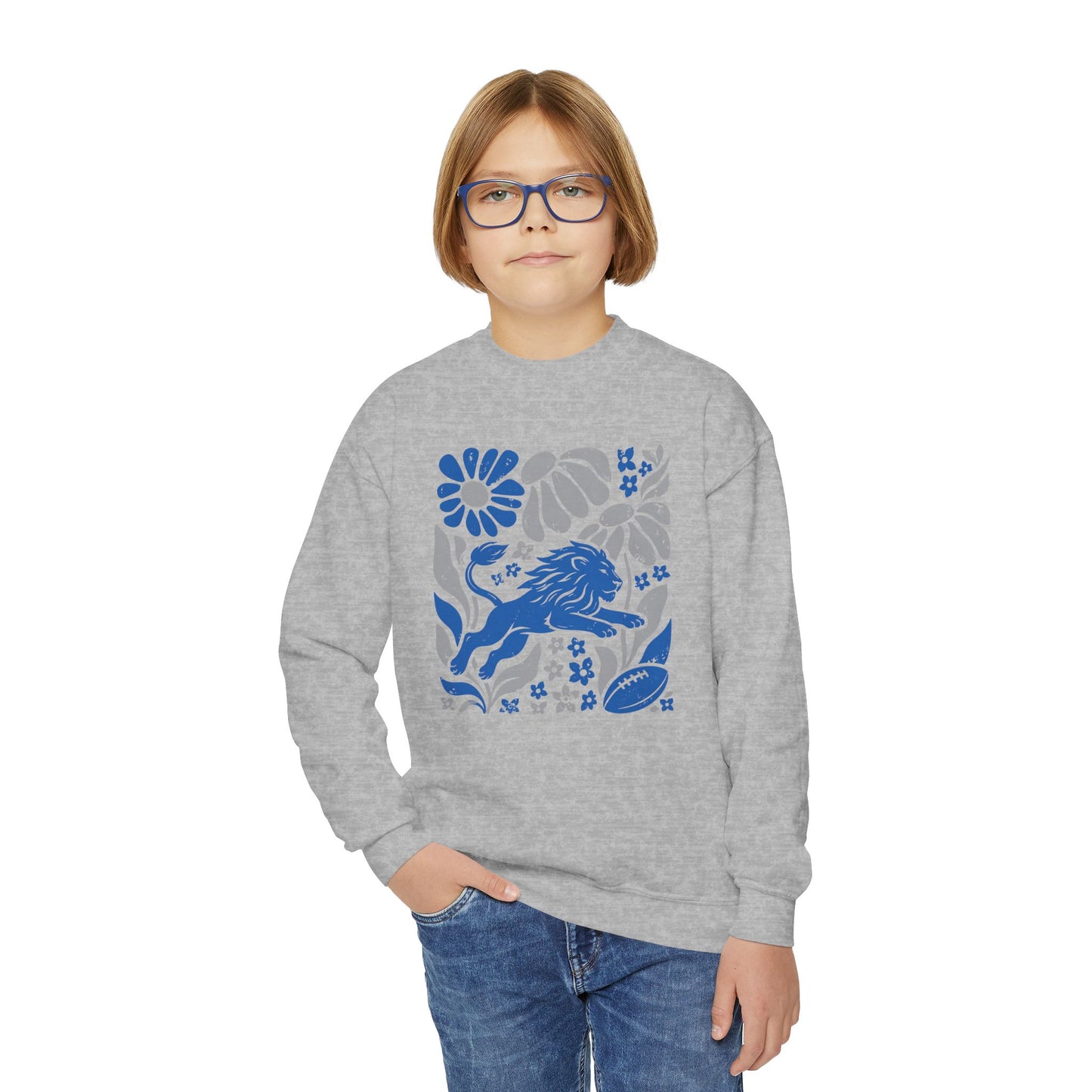 Detroit Boho Football Graphic Youth Sweatshirt