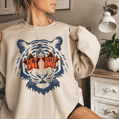 Retro Blue and Orange Tigers Sweatshirt