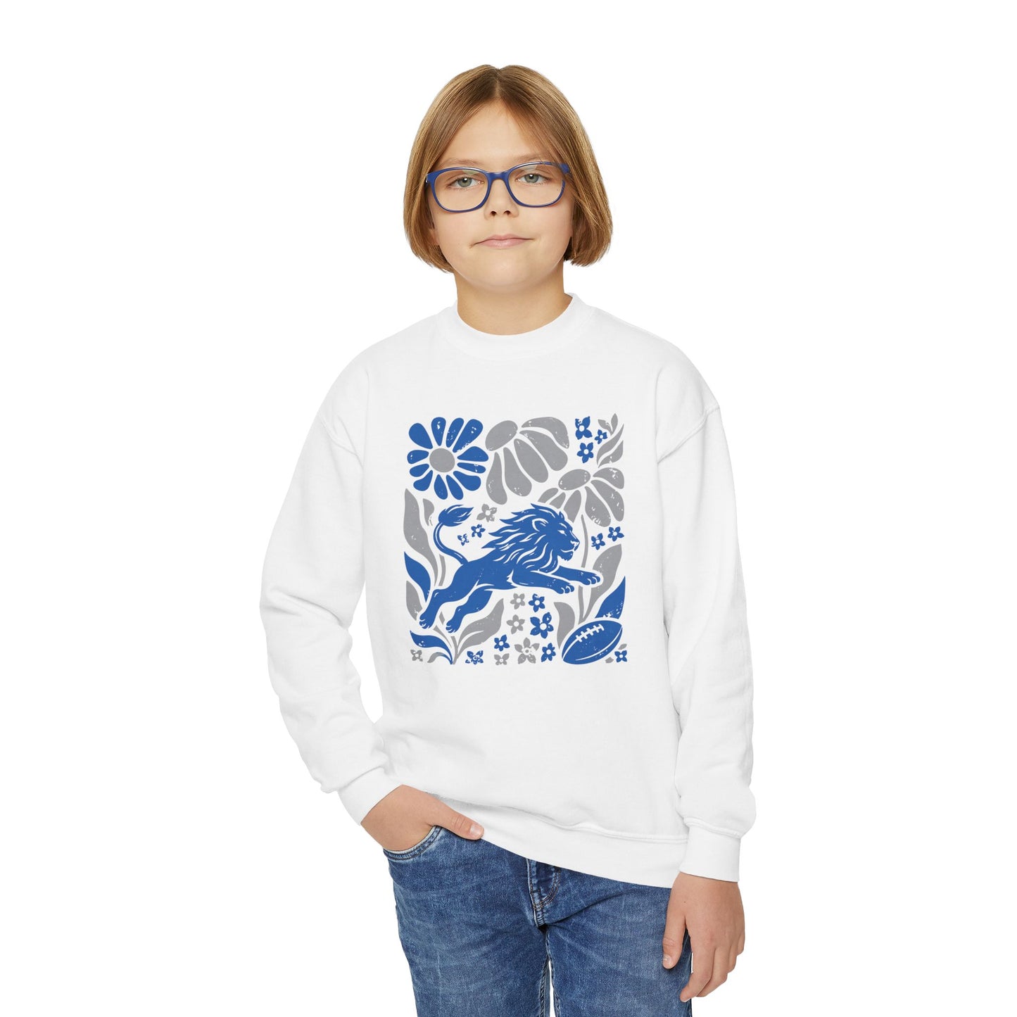 Detroit Boho Football Graphic Youth Sweatshirt