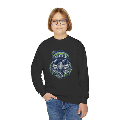 Seattle Vintage Character Football Graphic Youth Sweatshirt